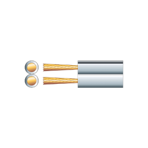 Mercury: 801.513UK, Heavy Duty Figure 8 Speaker Cable, 100m, 13A Max, Copper/CCA, White Sheath