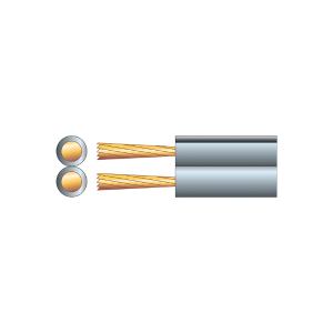 Mercury: 801.050UK, Standard Figure 8 Speaker Cable, 100m, 2x7, Grey/Black, Copper and CCA Conductors