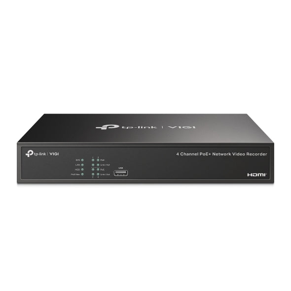 TP-Link VIGI 4-Channel PoE+ Network Video Recorder – 4K HDMI Output, 80Mbps Bandwidth | SKU: VIGI NVR1004H-4P