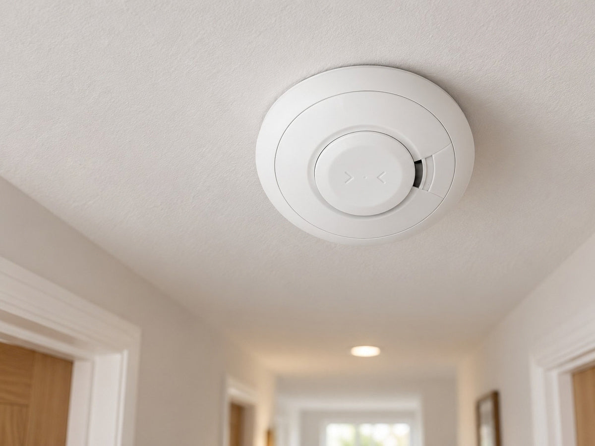 Aico Ei660iRF shown at a hallway ceiling.