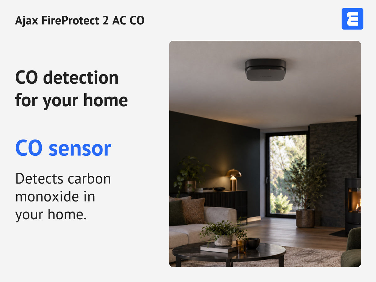 Ajax FireProtect 2 AC CO — CO detection for your home: CO sensor. Detects carbon monoxide in your home.