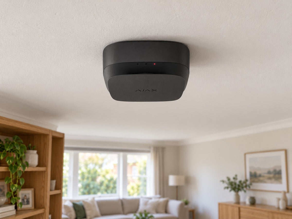 Ajax FireProtect 2 RB Heat/Smoke installed in British home living room.