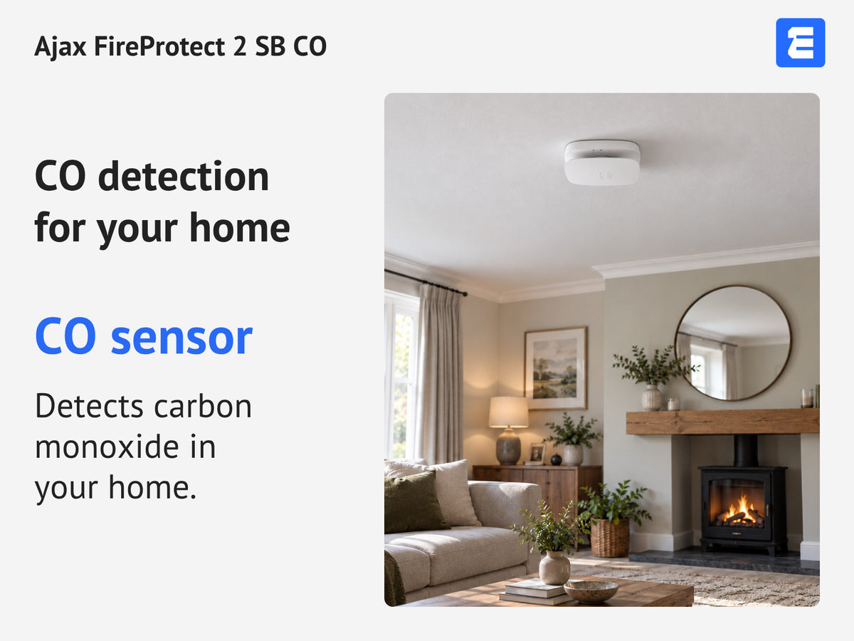 Ajax FireProtect 2 SB CO — CO detection for your home: CO sensor. Detects carbon monoxide in your home.