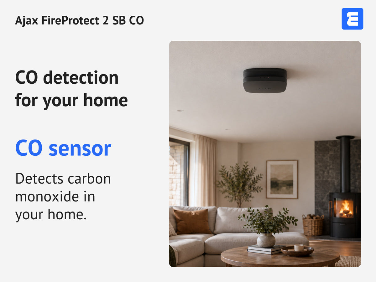 Ajax FireProtect 2 SB CO — CO detection for your home: CO sensor. Detects carbon monoxide in your home.