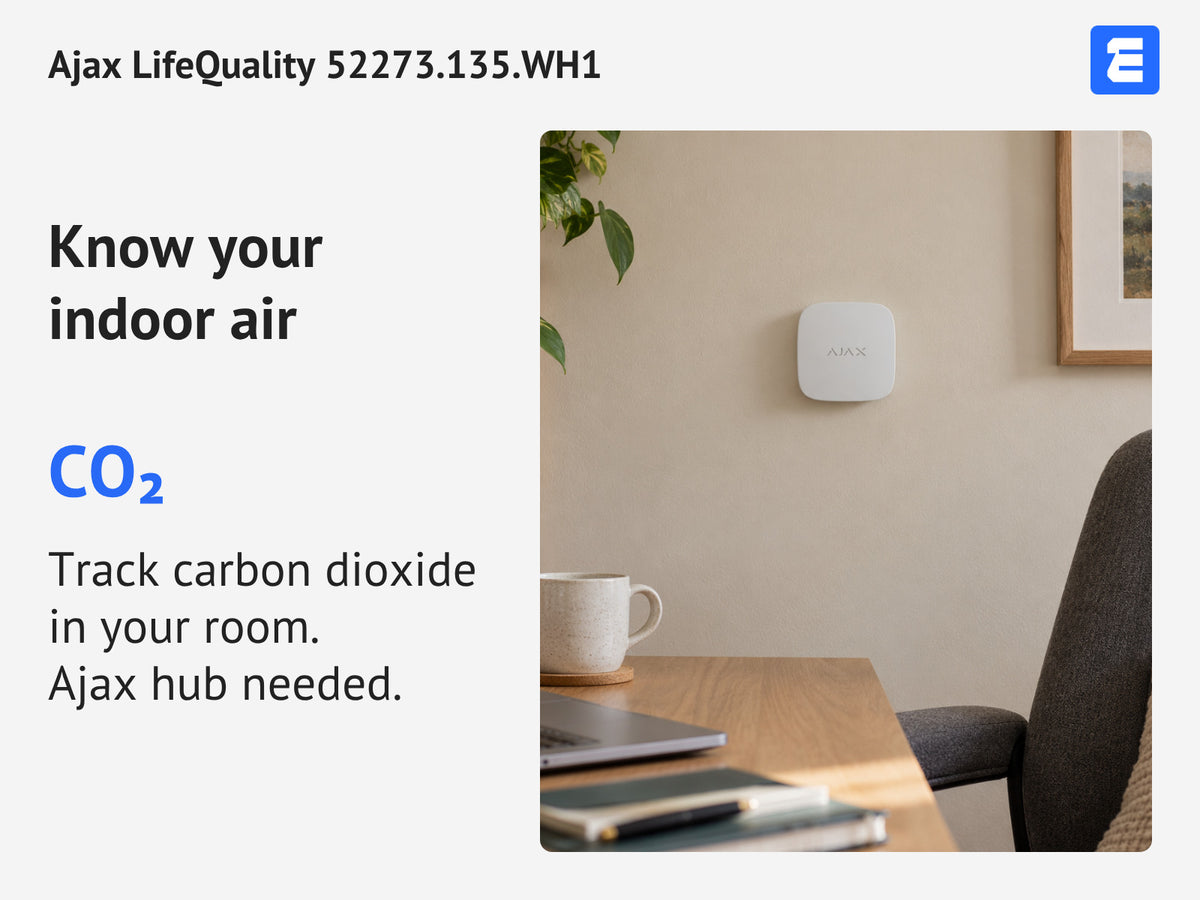 Ajax LifeQuality 52273.135.WH1 infographic: Know your indoor air.