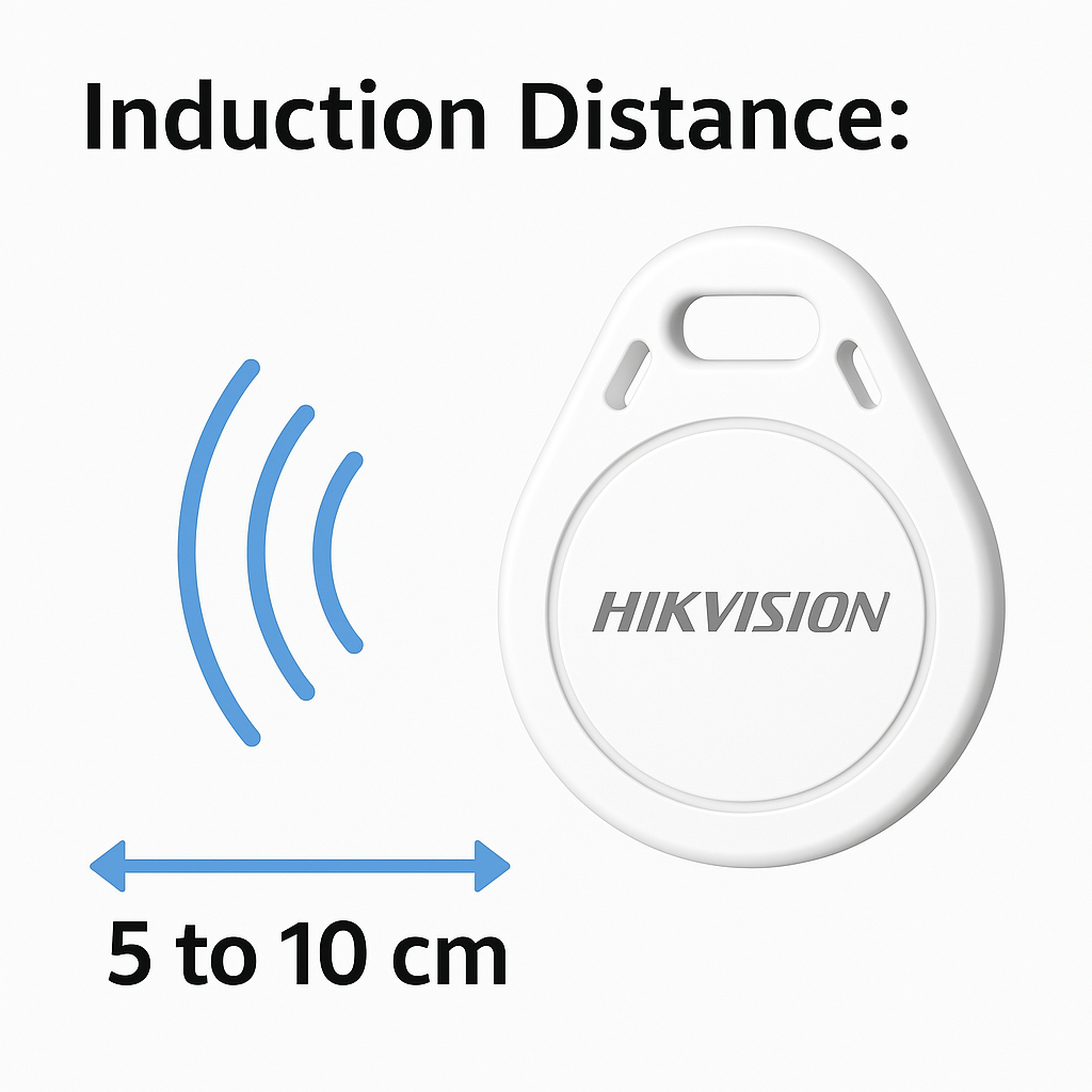 HikVision: DS-PT-M1, Contactless Key Fob, RFID, White, Dimensions 41 x 32 x 3.5 mm