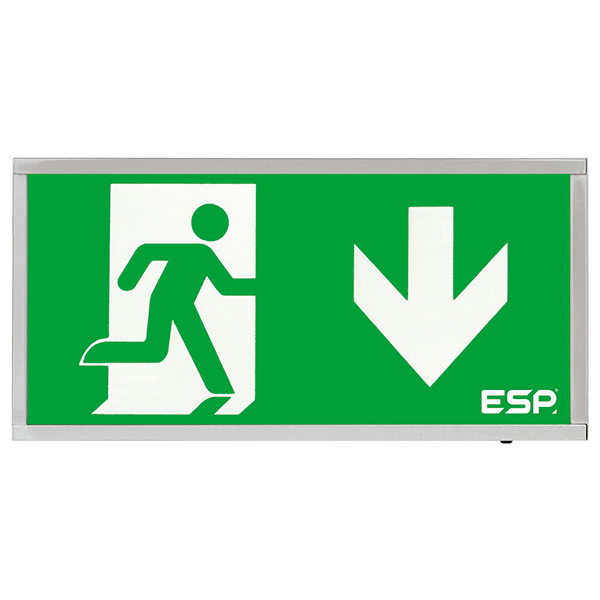 Duceri D120DCH Emergency Exit Box 3W LED IP20 Up Legend Maintained Chrome