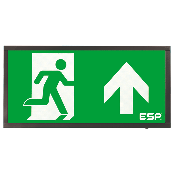 Duceri D120UBK Emergency Surface Exit Box 3W LED IP20 Up Legend Maintained Black