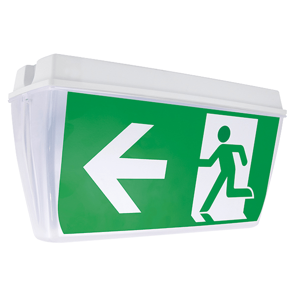 Duceri D151AWH Emergency Exit Sign Bulkhead 3W LED IP65 Legends Maintained White