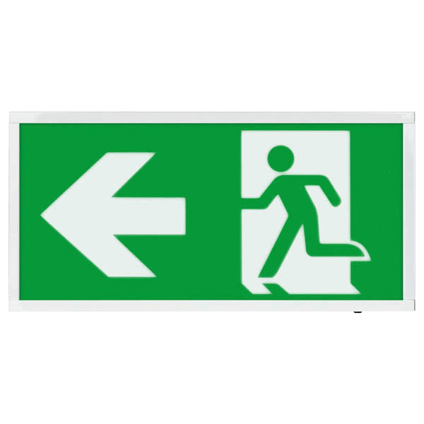 Duceri EMDLED3WMEXBOXL-CL Emergency Exit Box Left Legend 3W LED IP20 Maintained White