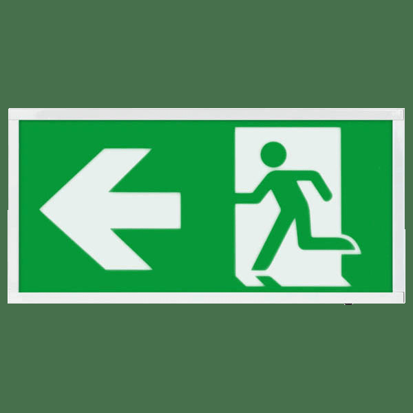 Duceri D120LWH Emergency Surface Exit Box 3W LED IP20 Left Legend Lithium Battery Switchable White