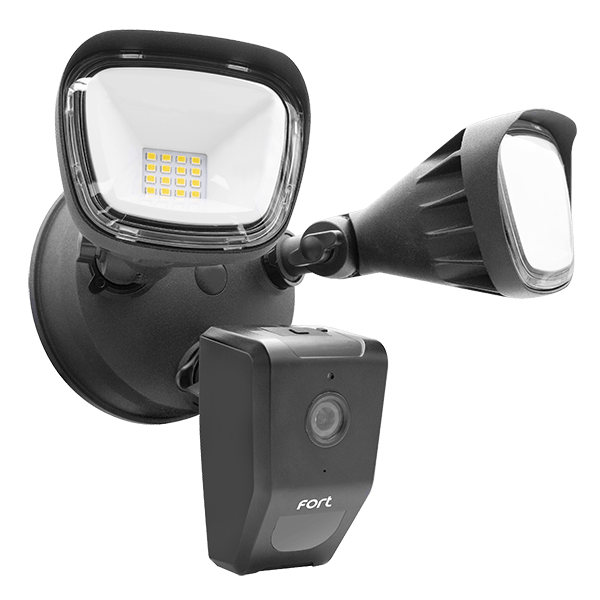 Fort ECSPCAMSLB Wi-Fi Smart Security Camera with Spot Lights, Black