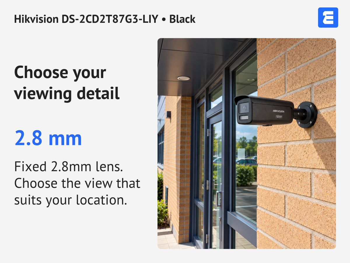 Hikvision DS-2CD2T87G3-LIY • Black infographic: Choose your viewing detail.