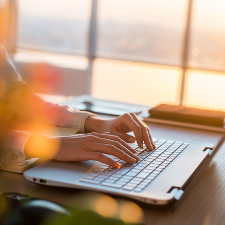 Person using a laptop 