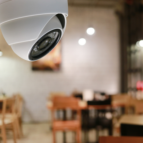 CCTV camera inside a cafe