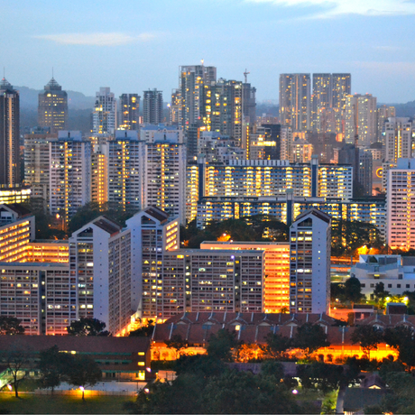 Cityscape with apartment blocks