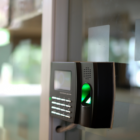 smart lock lock on a glass window