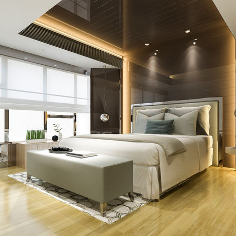 Modern bedroom in home 