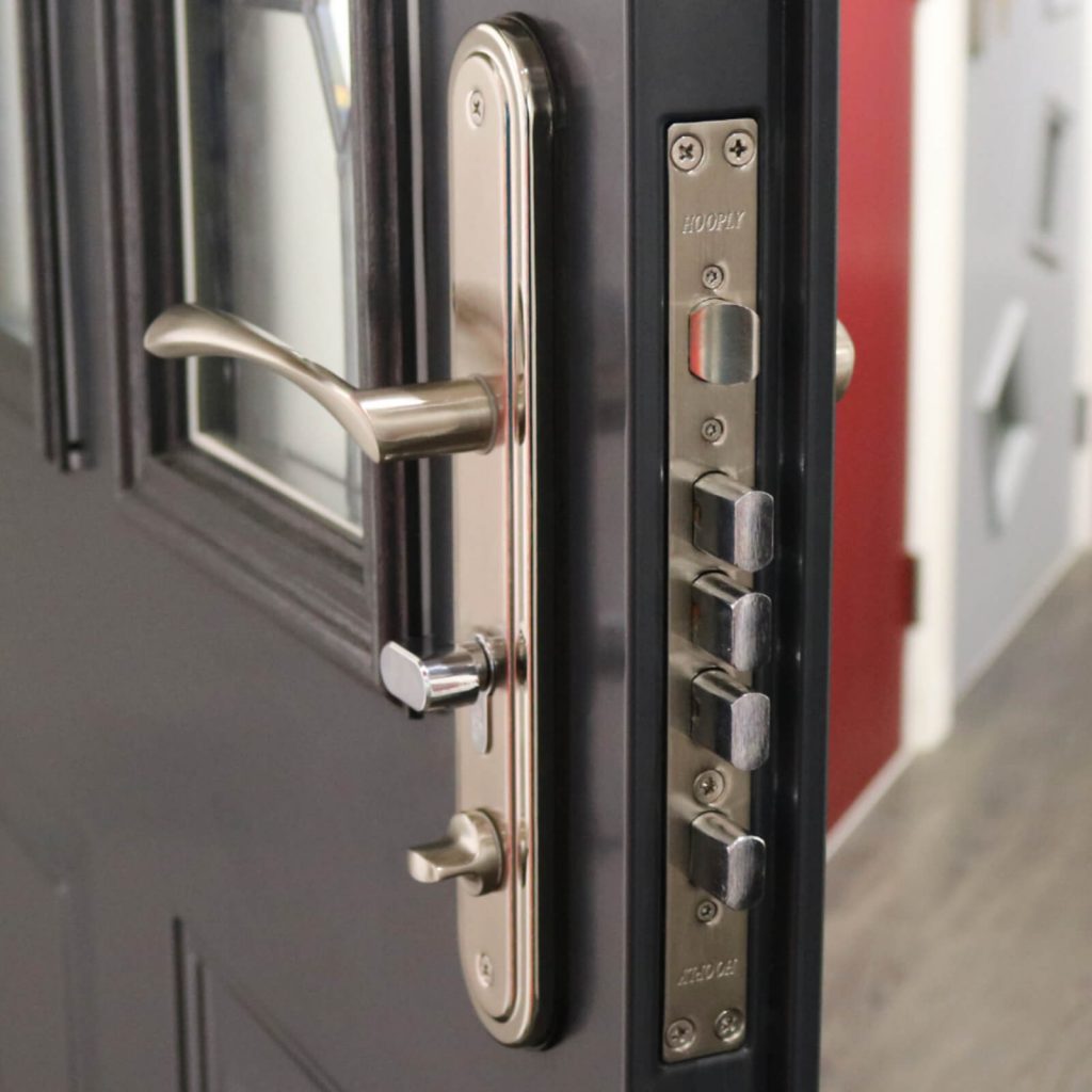 a door with multi locks 