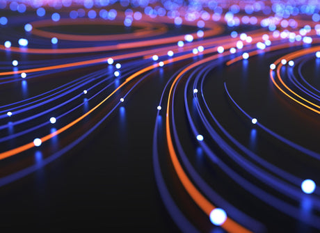 cables and lights on dark background