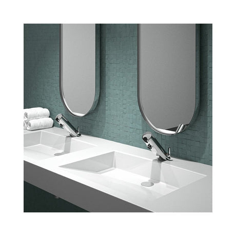 Bathroom sinks with mirrors and chrome taps