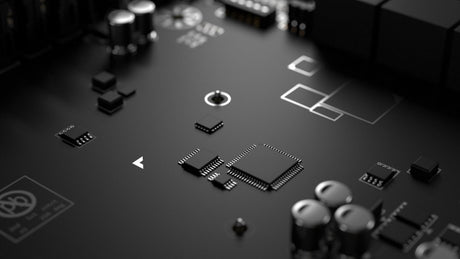 Microchips Background with integrated circuits
