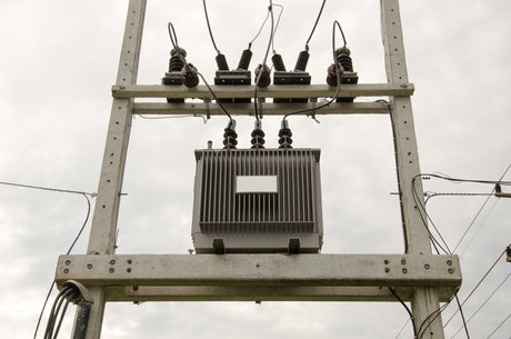 High voltage transformer on the high pole