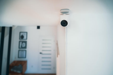 Smart home cctv camera hub on ceiling