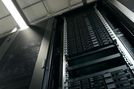 Low angle view of rack mount PDUs