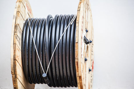 Close-up of wood and wire roll