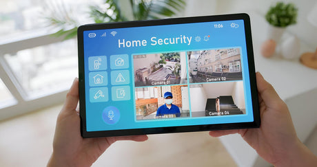 Security camera system on tablet
