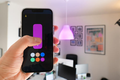 Smart home Home automation Lamp controlled by smartphone 