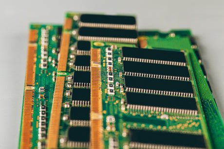 Computer random access memory (RAM) sticks close up