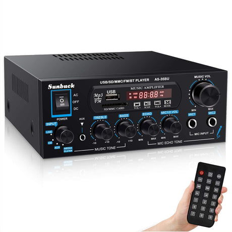 amplifier with hand holding remote 