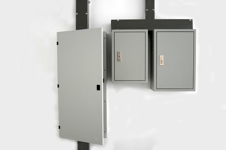 Close up of meter boxes on a wall 