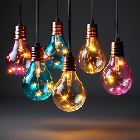 multi colours bulbs hanging from ceiling 