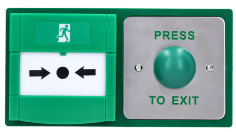 Green CDVI Emergency Door Release buttons 