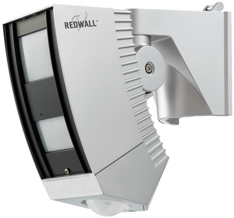 Black and white Optex outdoor motion detector 