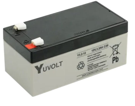 grey Yuasa lead acid battery 