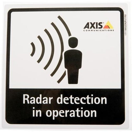 Axis Communications 01551-001 radar detection sticker
