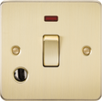 20A 1G DP Switch with Neon & Flex Outlet - Brushed Brass