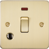 20A 1G DP Switch with Neon & Flex Outlet - Brushed Brass