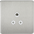 5A Unswitched Socket - Brushed Chrome with White Insert