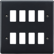 8G Grid Faceplate - Part M Compliant, Antimicrobial, Anthracite