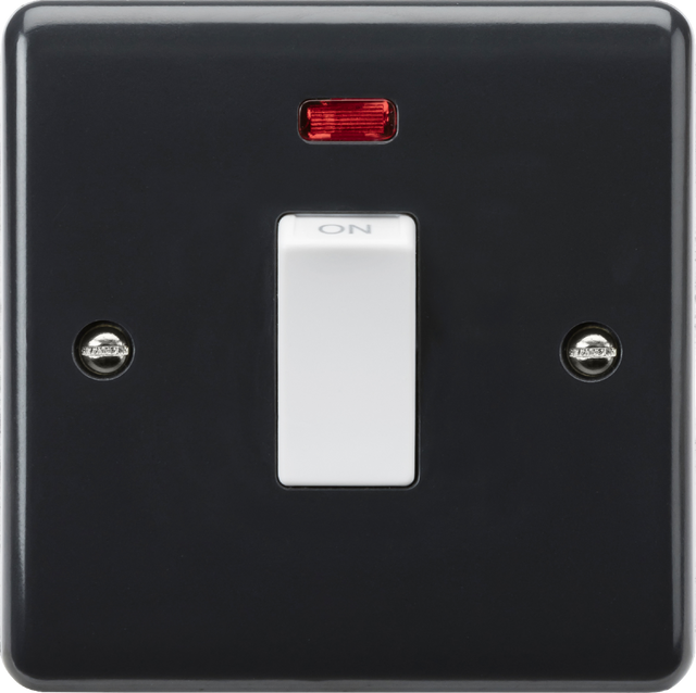 Curved Edge 45A DP Switch with Neon - 1G Size - Anthracite Finish