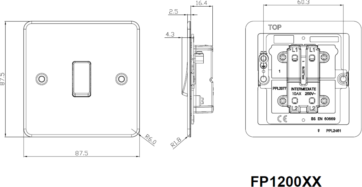 Alternative view of 10AX 1G Intermediate Switch - Pearl