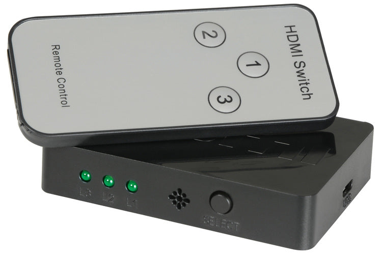 AV:Link: 128.820UK, Mini HDMI Switch 3x1 with IR Remote Control, 4K ...