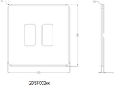 Alternate view of Screwless 2G Grid Faceplate - Matt White