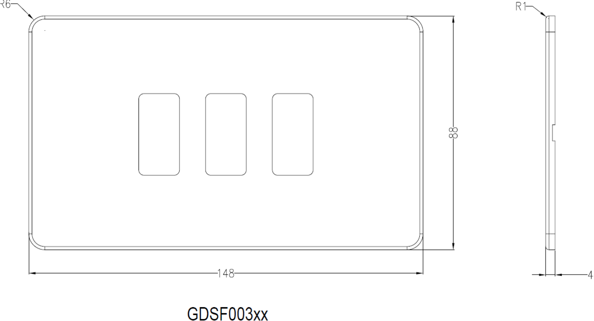 Screwless 3G Grid Faceplate - Alternative View