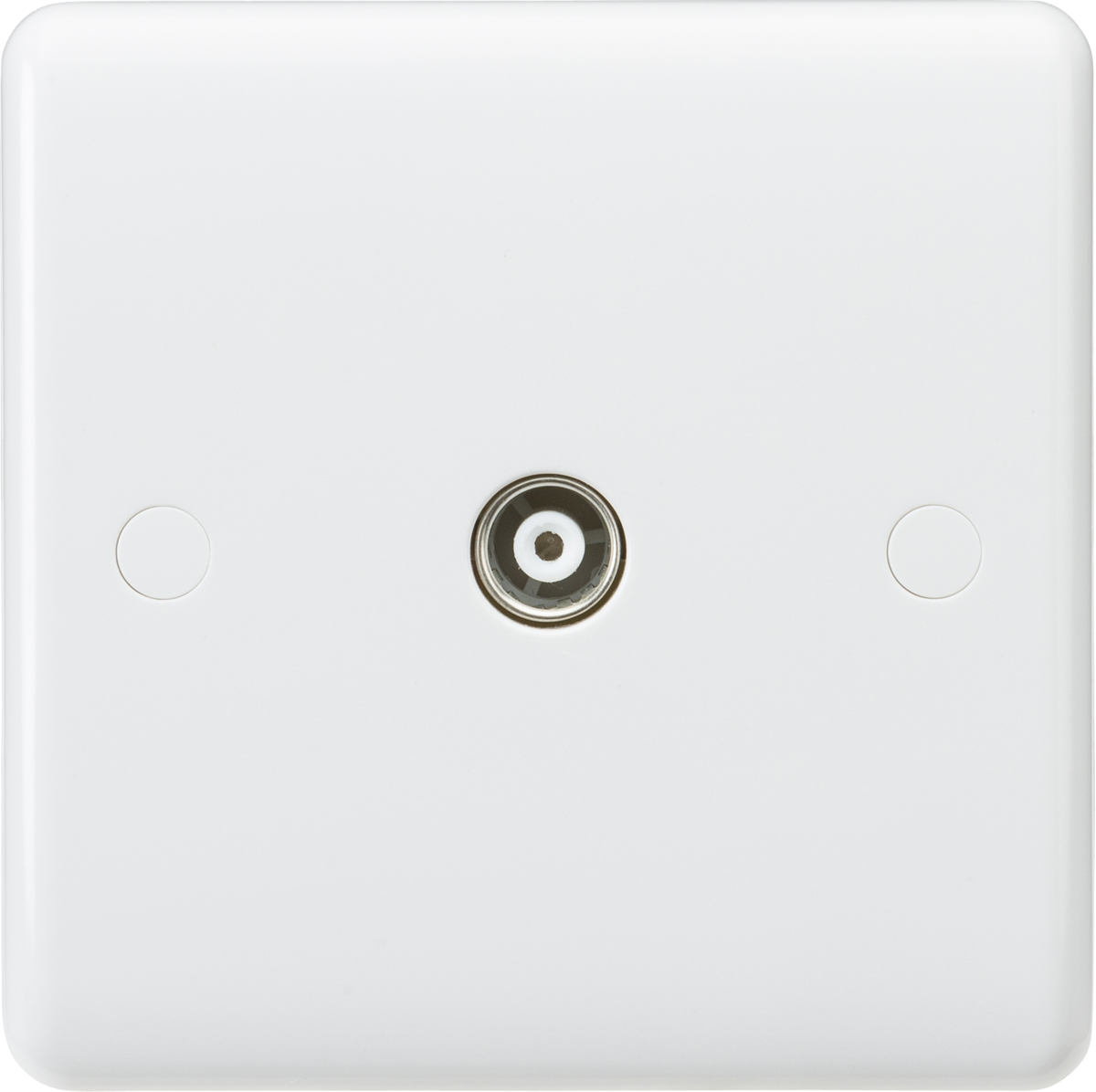 Knightsbridge Curved Edge Coax TV Outlet (Non-Isolated), White